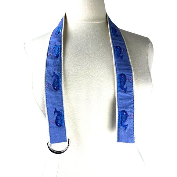 CJ Laing Embroidered Whale , Fisherman, Coastal Nautical D Ring Belt, Small - Picture 3 of 8